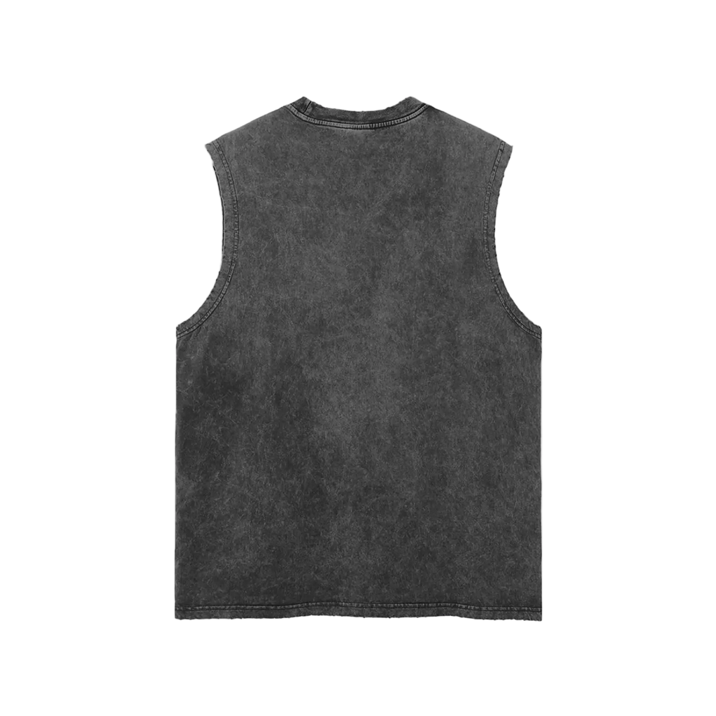 Snow Washed Frayed Hem Tank Top