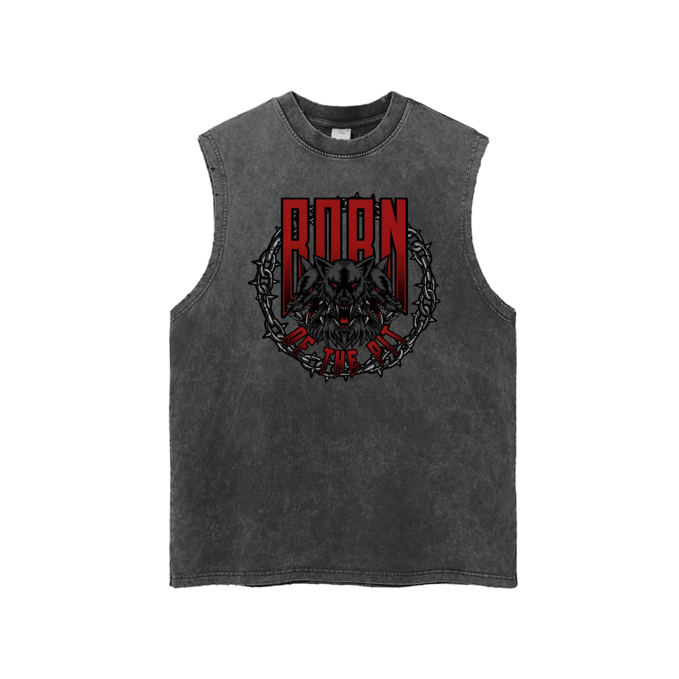 Snow Washed Frayed Hem Tank Top