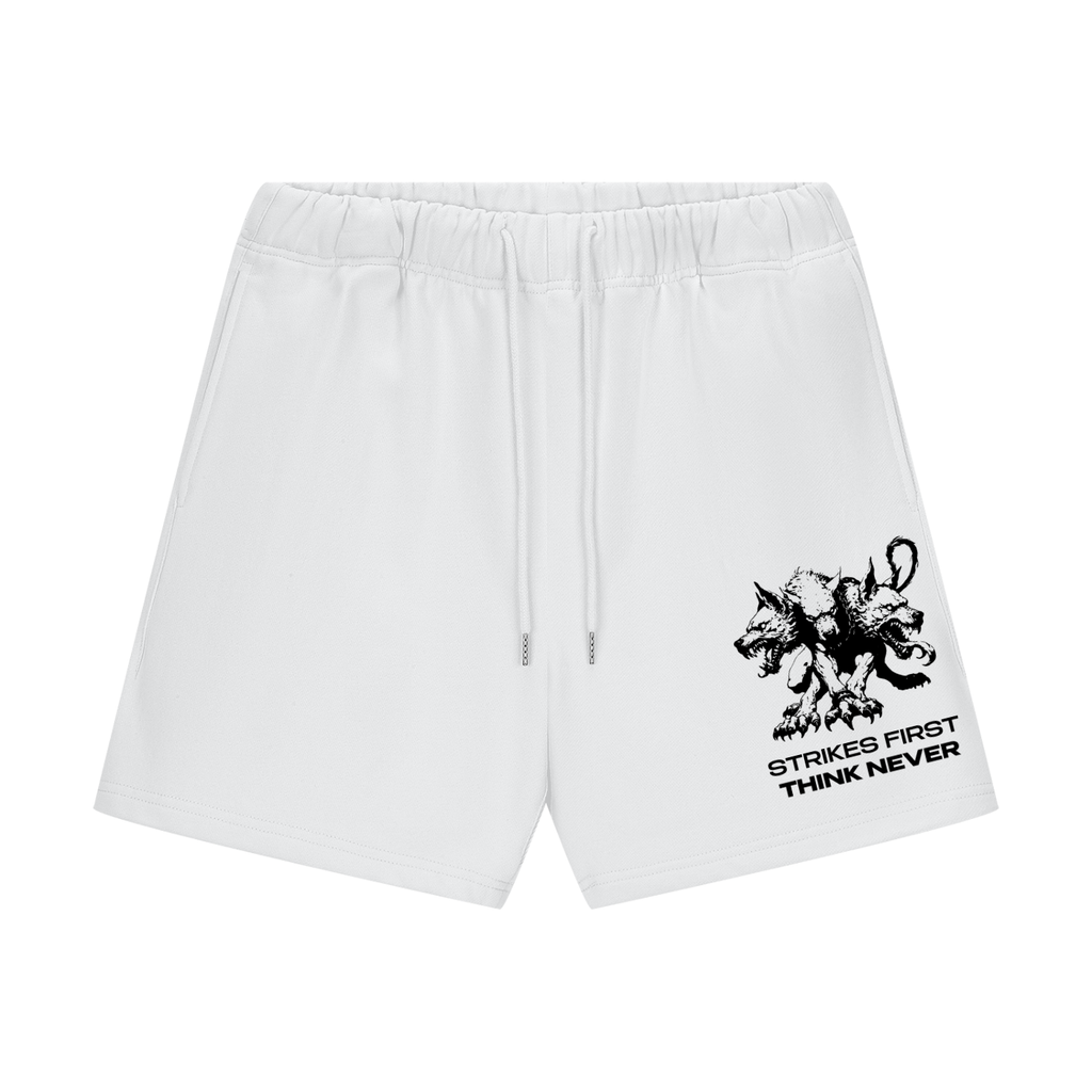 Strike First Think Never Shorts ( White )